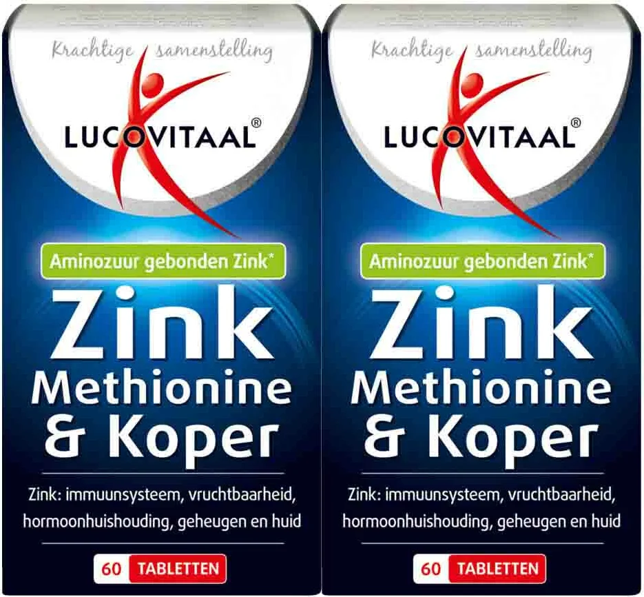2x Lucovitaal Zink Methionine & Koper 60 tabletten