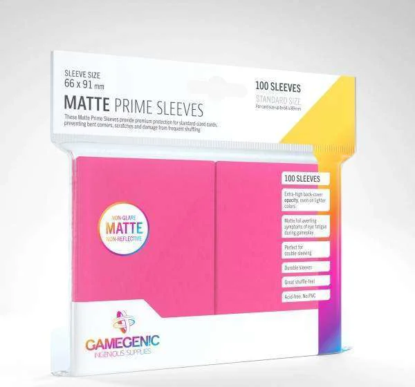 Gamegenic - Sleeves Matte Prime Pink (100 Sleeves)