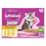 4x Whiskas Junior Multipack Gevogelte Selectie in Gelei 12 x 85 gr