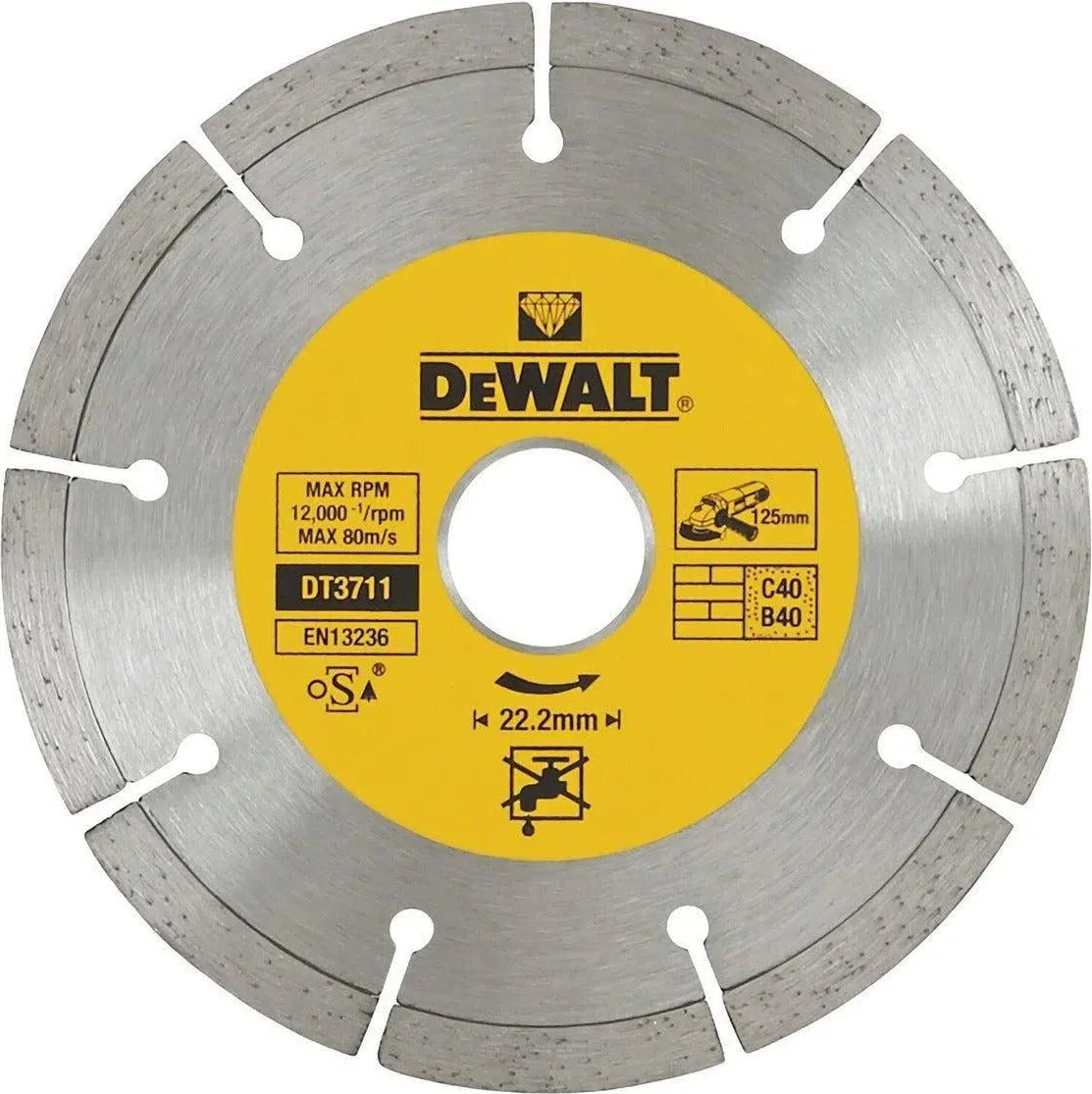 DeWALT DT3711 Diamantschijf Gesegmenteerd 125x22,23mm