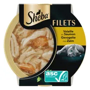 Sheba Kattenvoer Nat Filets in Saus Gevogelte en Zalm 60gr