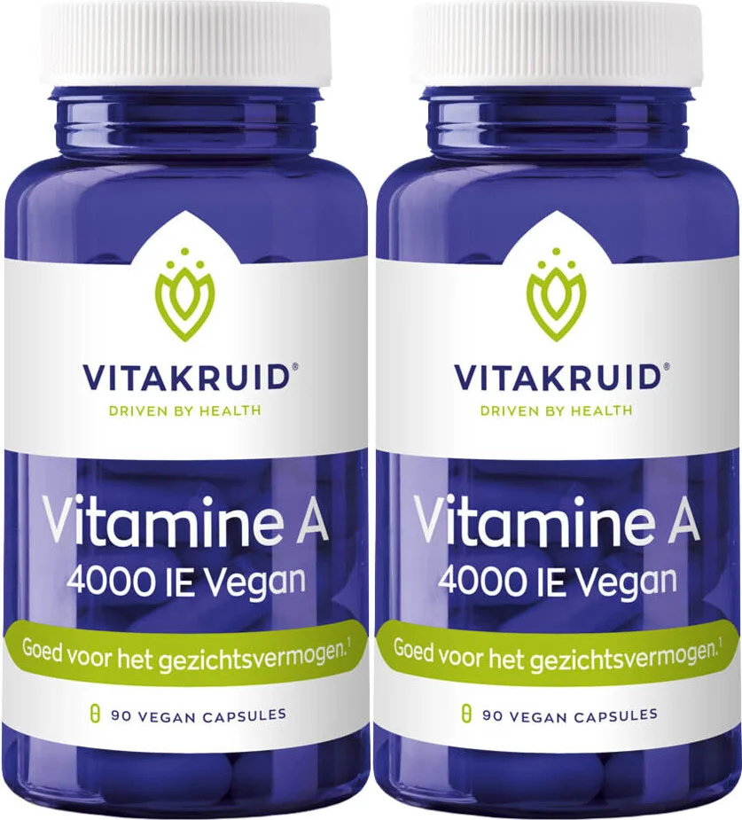 2x Vitakruid Vitamine A 4000 IE Vegan 90 capsulesvegan