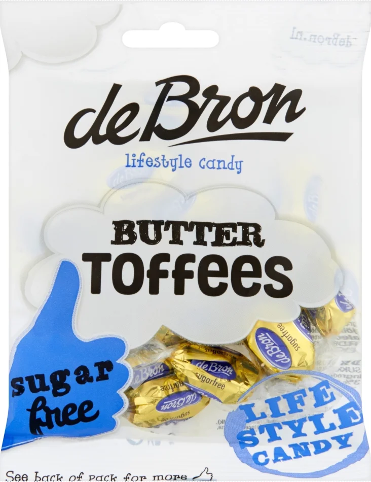 De Bron Butter Toffees Suikervrij 70GR