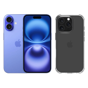 Apple iPhone 16 128GB Blauw + BlueBuilt Protective Back Cover Transparant