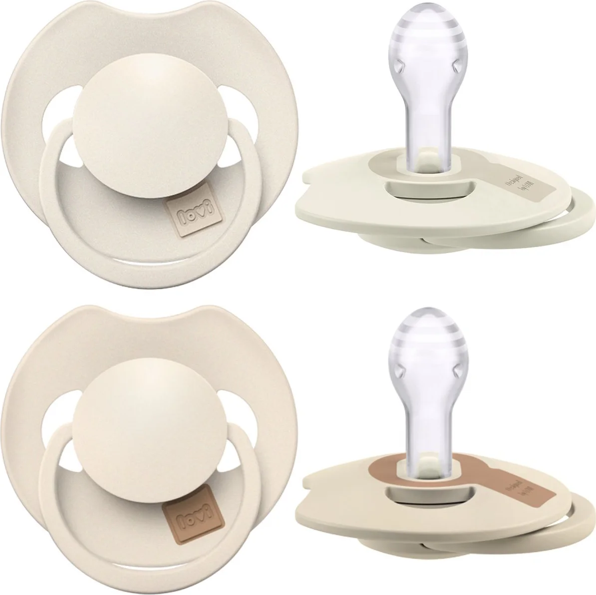 Difrax LOVI Prime Pacifier 6-18 Months - Coconut/Ivory 2ST