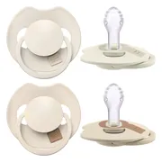 Difrax LOVI Prime Pacifier 6-18 Months - Coconut/Ivory 2ST
