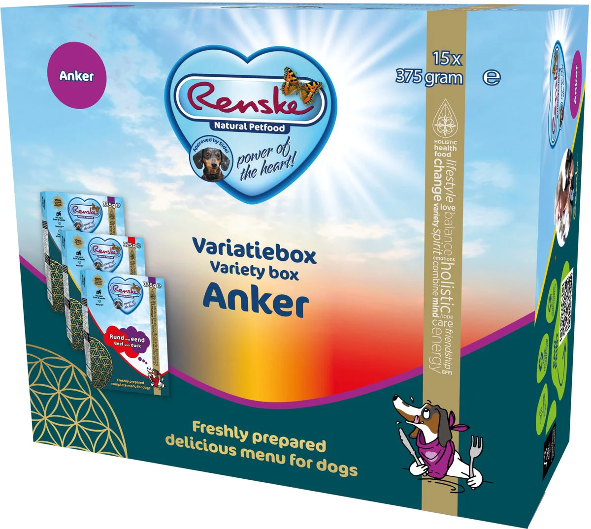 Renske Vers Variatiebox Hondenvoer Nat Anker 15 x 375 gr