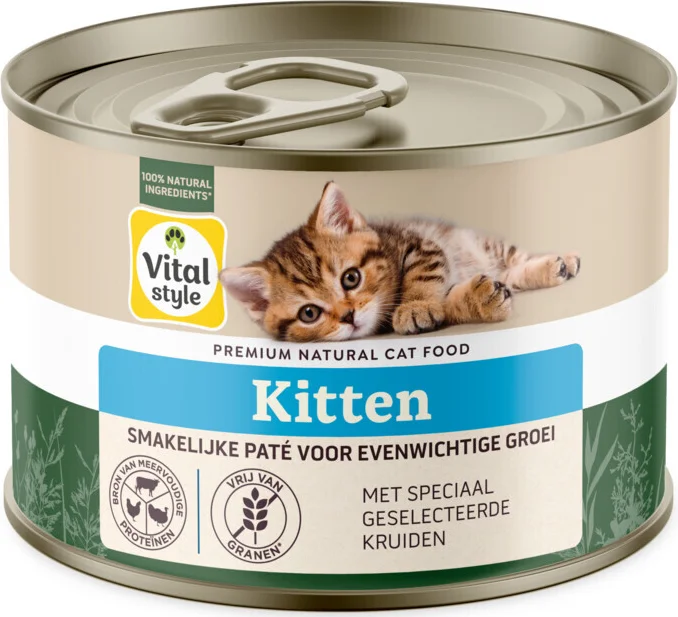 Vitalstyle Kattenvoer Blik Kitten 200 gr