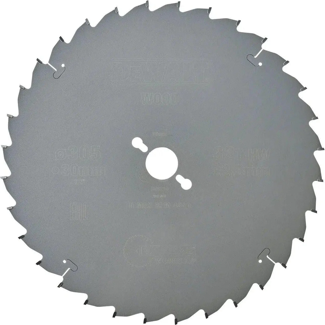 DeWALT Cirkelzaagblad voor Hout | Extreme | Ø 305mm Asgat 30mm 32T - DT4210-QZ