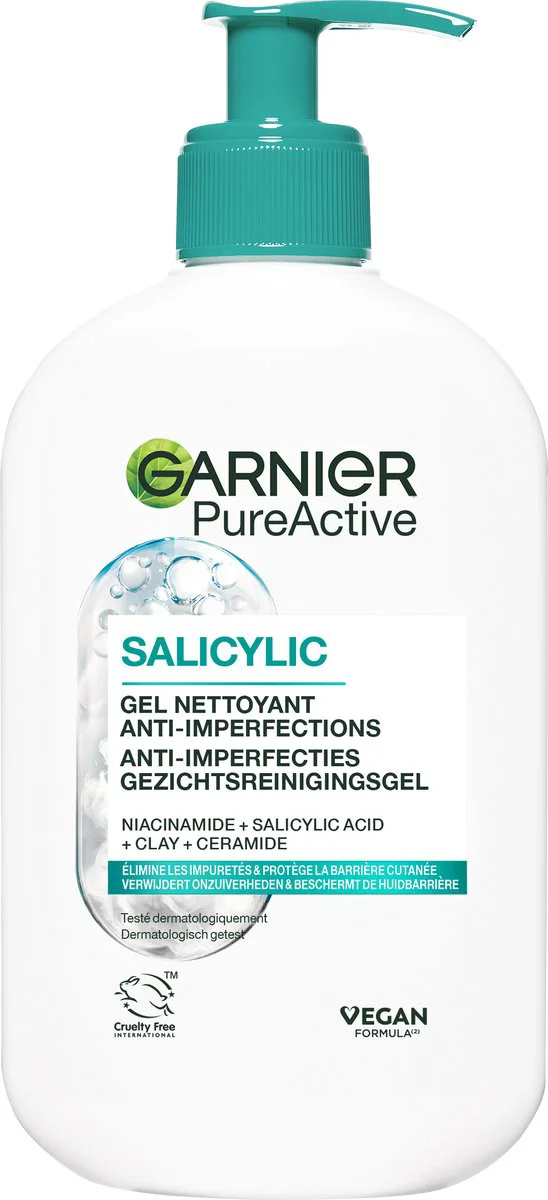 Garnier PureActive Schuimende Gezichtsreinigingsgel 250 ml