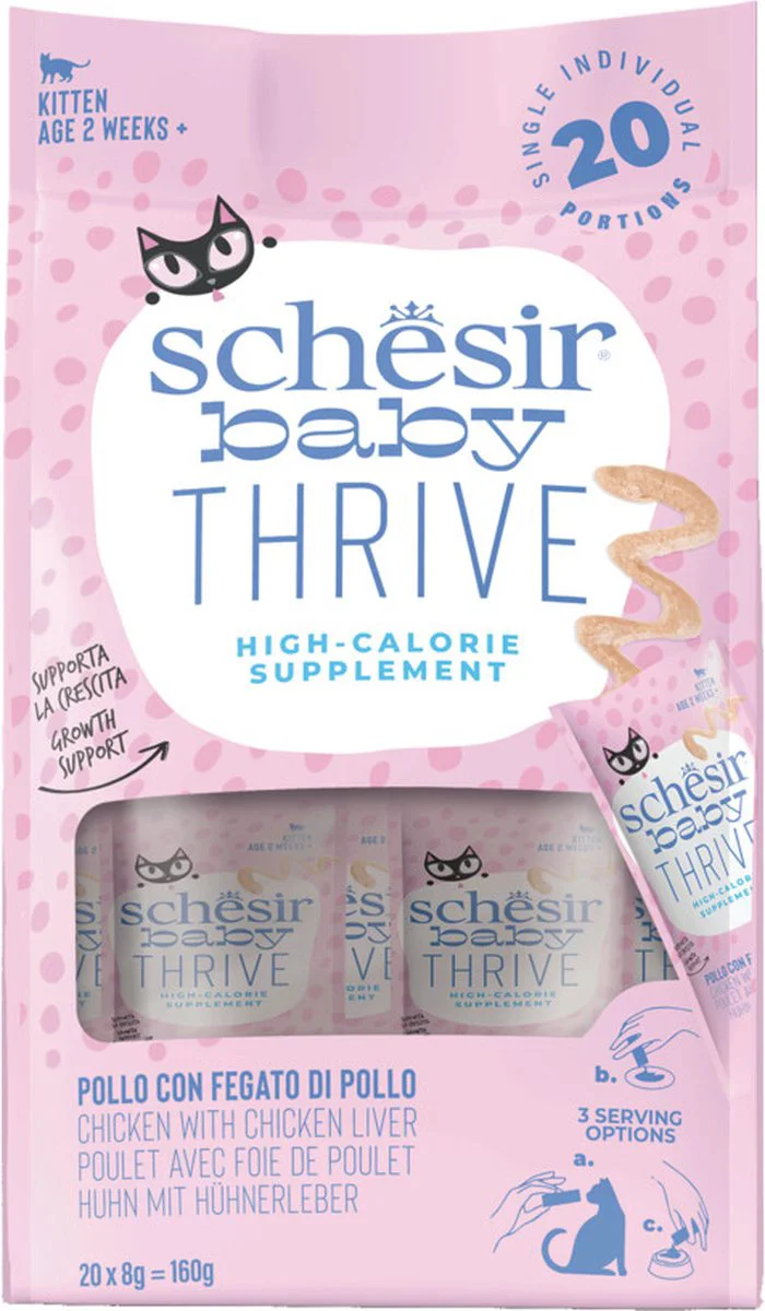 8x Schesir Baby Thrive Kitten Kip 20 x 8 gr