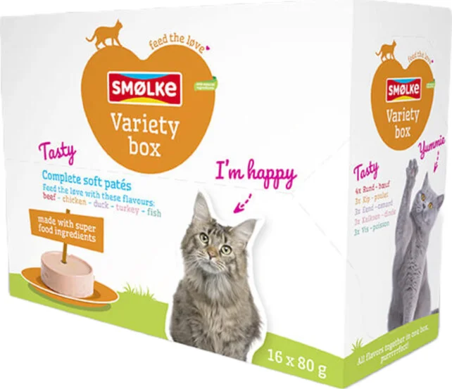 Smolke Kattenvoer Soft Paté Multipack 16 x 80 gr