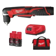 Milwaukee M12 C12 RAD-202B Accu Haakse subcompactboormachine 12V 2.0Ah in tas - 4933441215