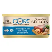Wellness Core Kattenvoer Signature Selects Flaked Tonijn - Garnaal 79 gr
