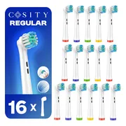 Cosity - 16x Opzetborstels compatibel met Oral-B en Braun - Brievenbusverpakking - Wit