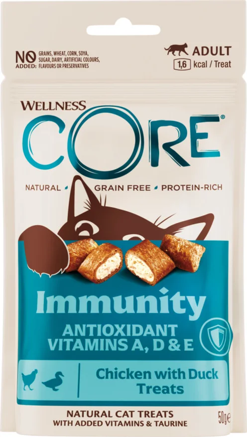 Wellness Core Kattensnack Immunity - Kip & Eend 50 gr