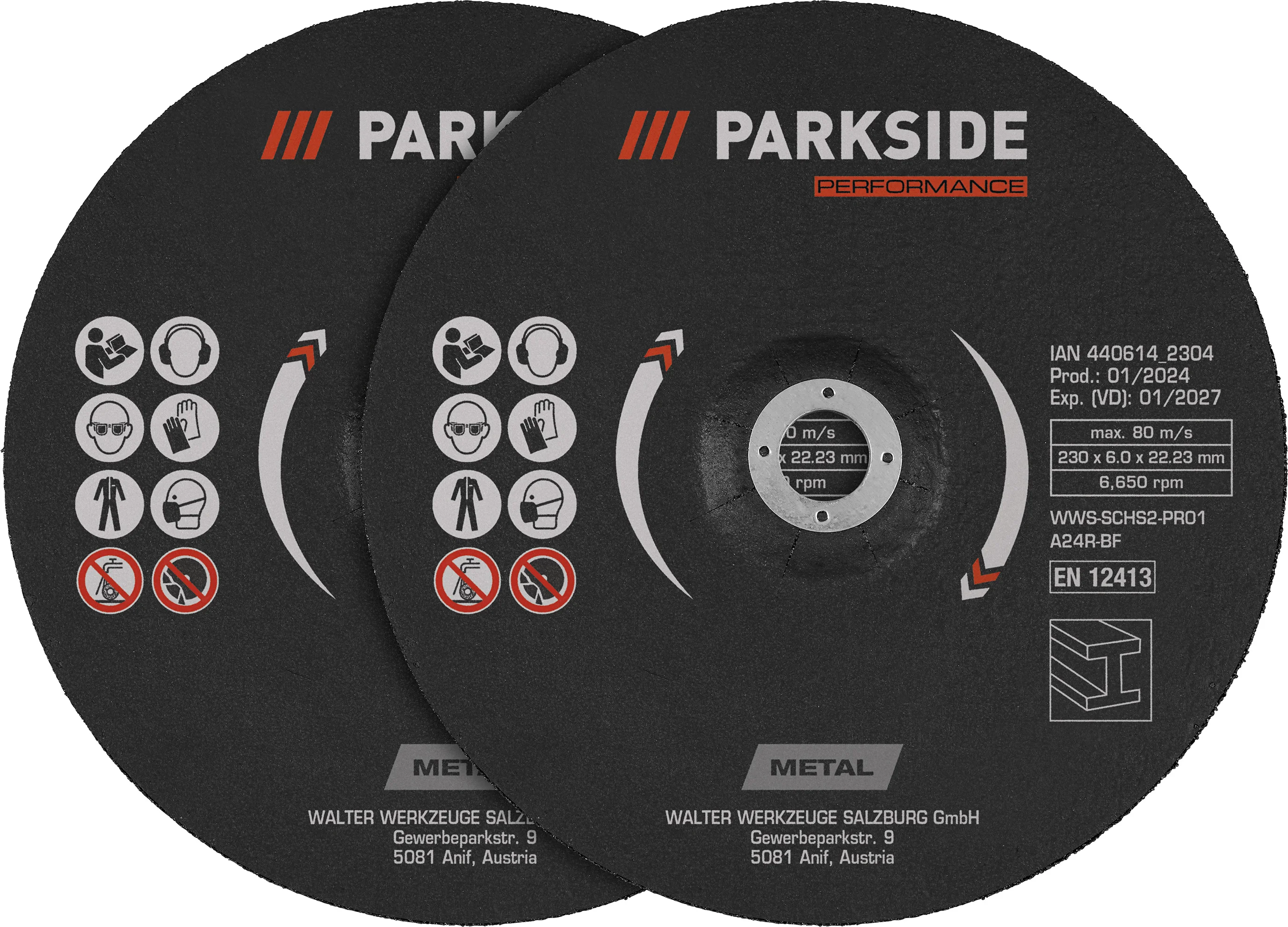 PARKSIDE PERFORMANCE Doorslijpschijven / lamellenschijven Ø 230 mm (Slijpschijven 2-delig)