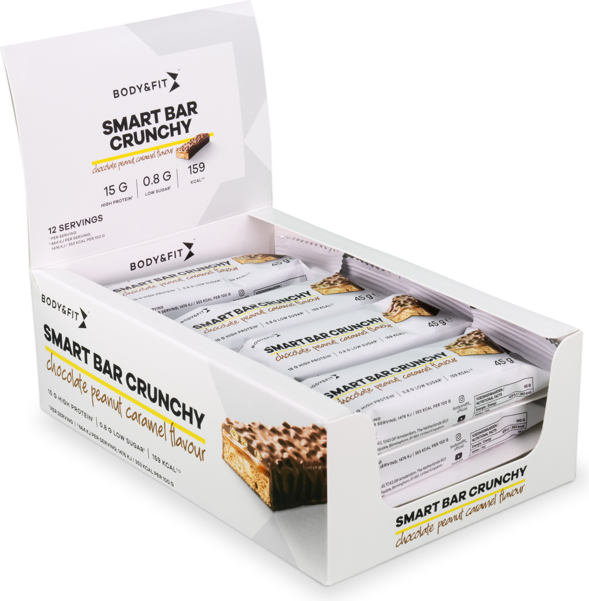 Body & Fit Smart Bar Crunchy Chocolate Peanut Caramel 12 x 45 gr
