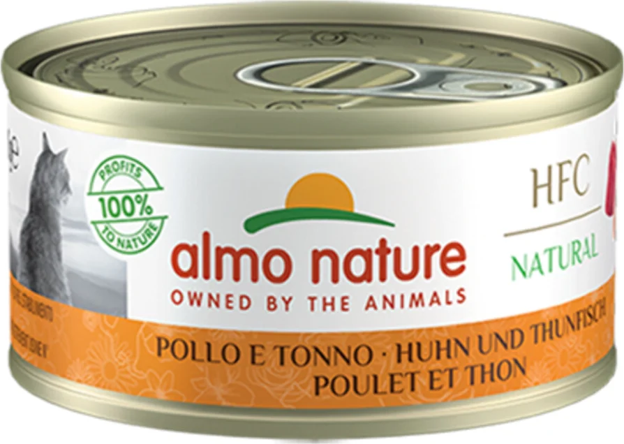 48x Almo Nature HFC Natural Kattenvoer Nat Kip & Tonijn 70 gr