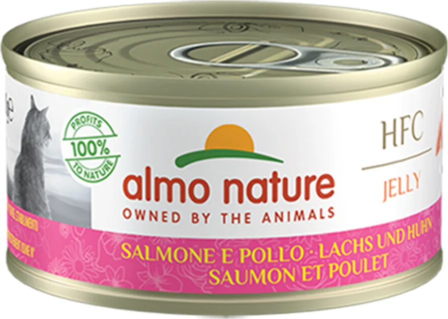 Almo Nature HFC Kattenvoer Nat in Gelei Zalm & Kip 70 gr