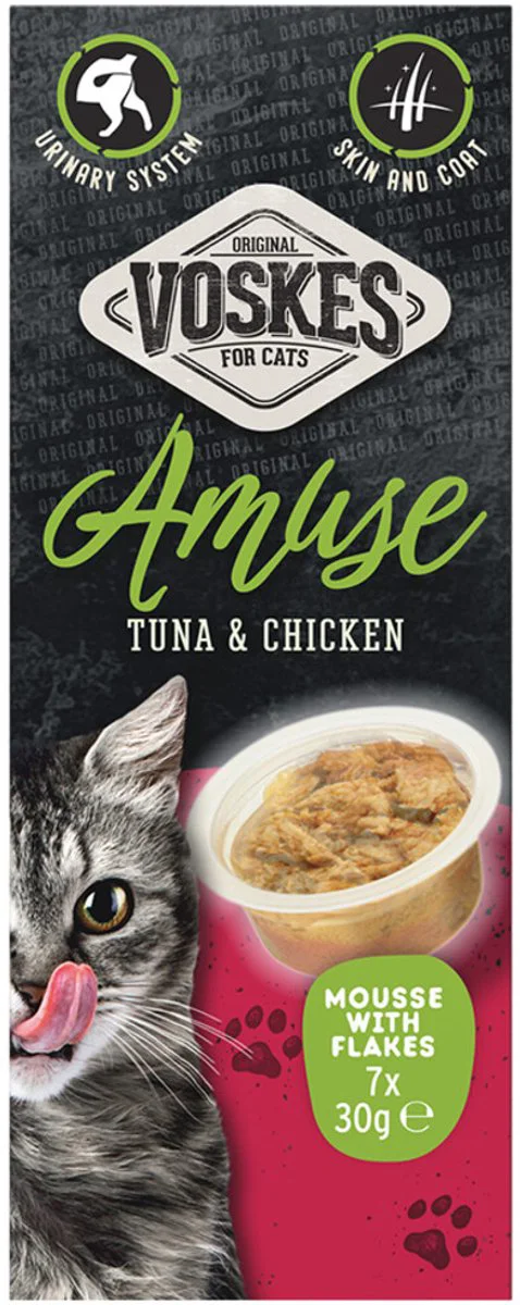 Voskes Kattensnack Mousse Tonijn&Kip 7x30 gr