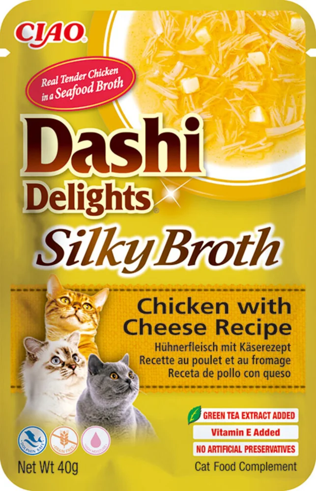 Ciao Dashi Delights Silky Broth Kattenvoer Nat Chicken & Cheese 40 gr