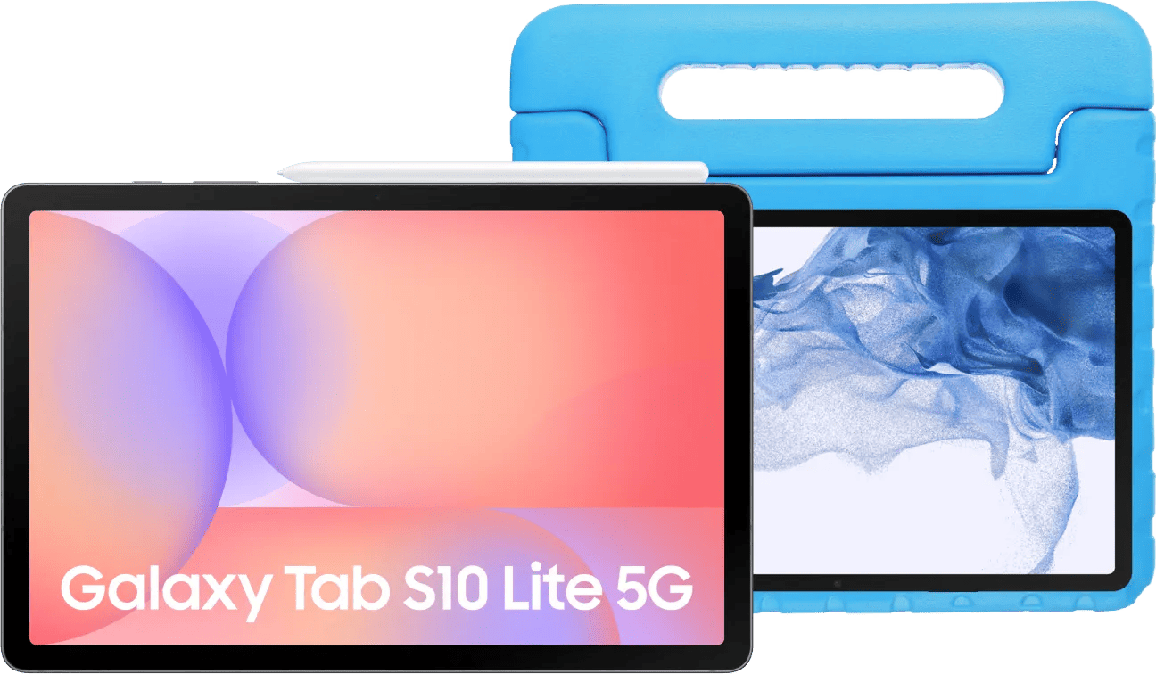 Samsung Galaxy Tab S10 Lite 10,9 inch 256GB Wifi en 5G Grijs + Kids Cover Blauw