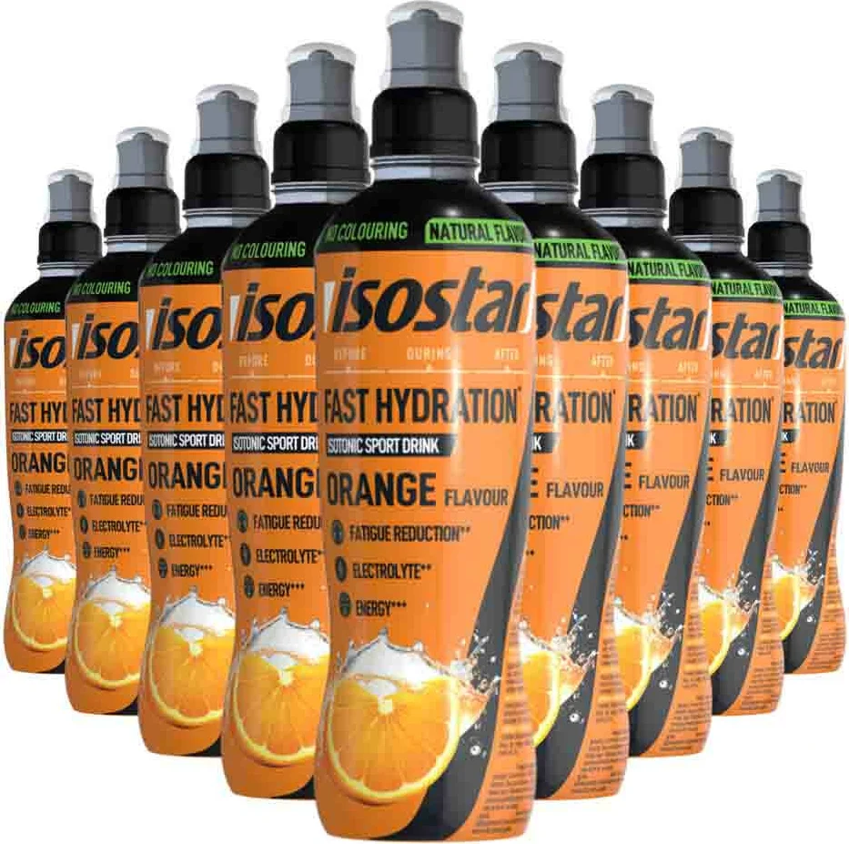 9x Isostar Fast Hydration Orange 500 ml