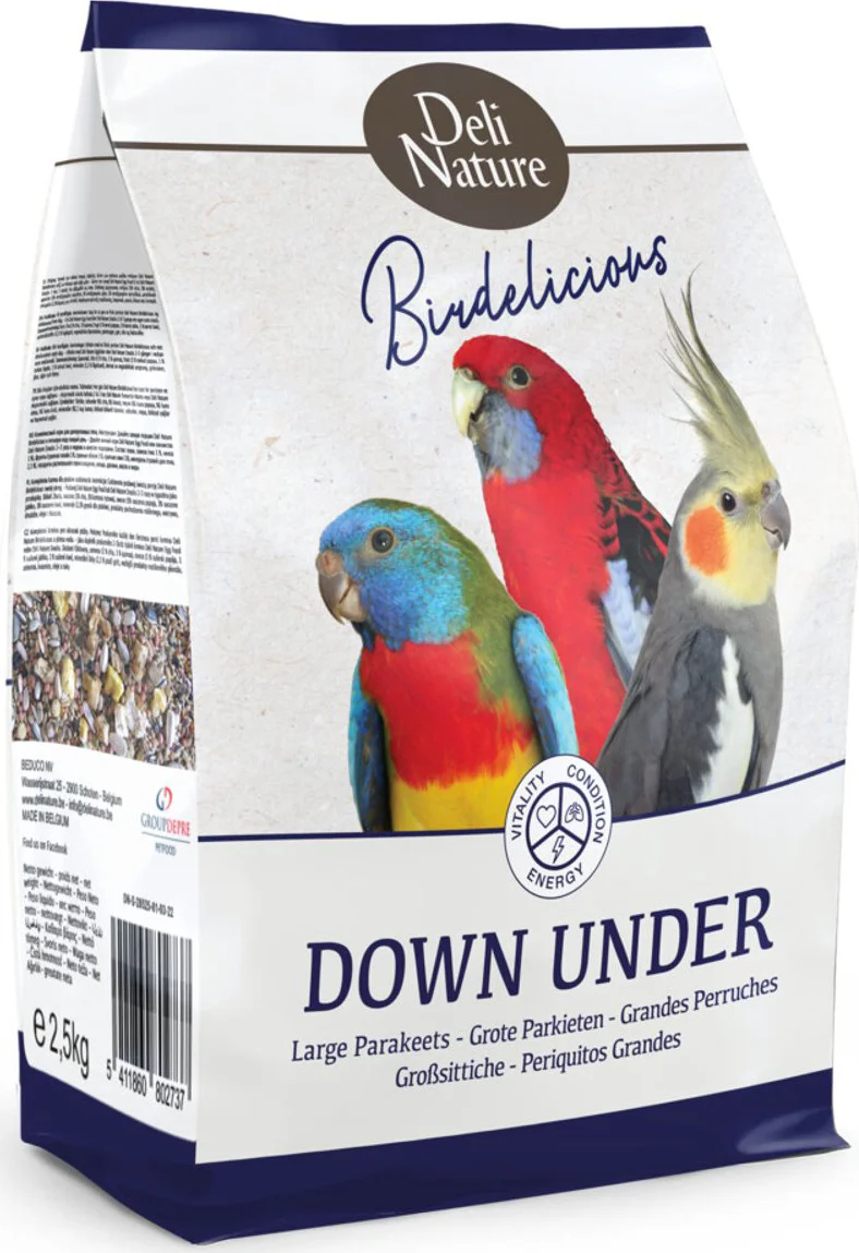 4x Deli Nature Grote Parkieten Down Under Birdelicious 2,5 kg