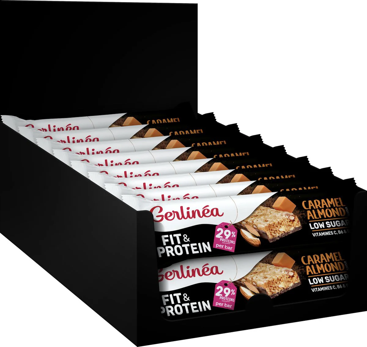 16x Gerlinea Fit & Protein Reep Caramel Almond 45 gr