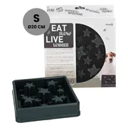 Eat Slow Live Longer Anti-schrok Voerbak Vierkant Grijs 20,5 cm