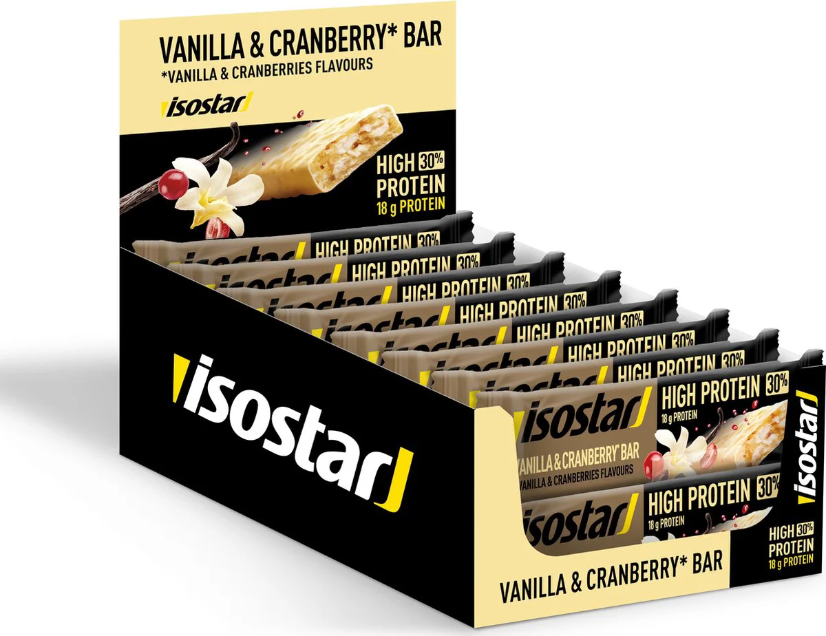 16x Isostar High Protein 30 Vanilla Cranberry 55 gr