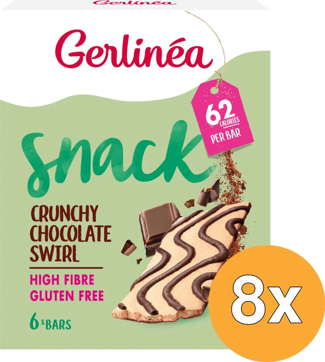 8x Gerlinea Repen Crunchy Choco Swirl Glutenvrij 78 gr
