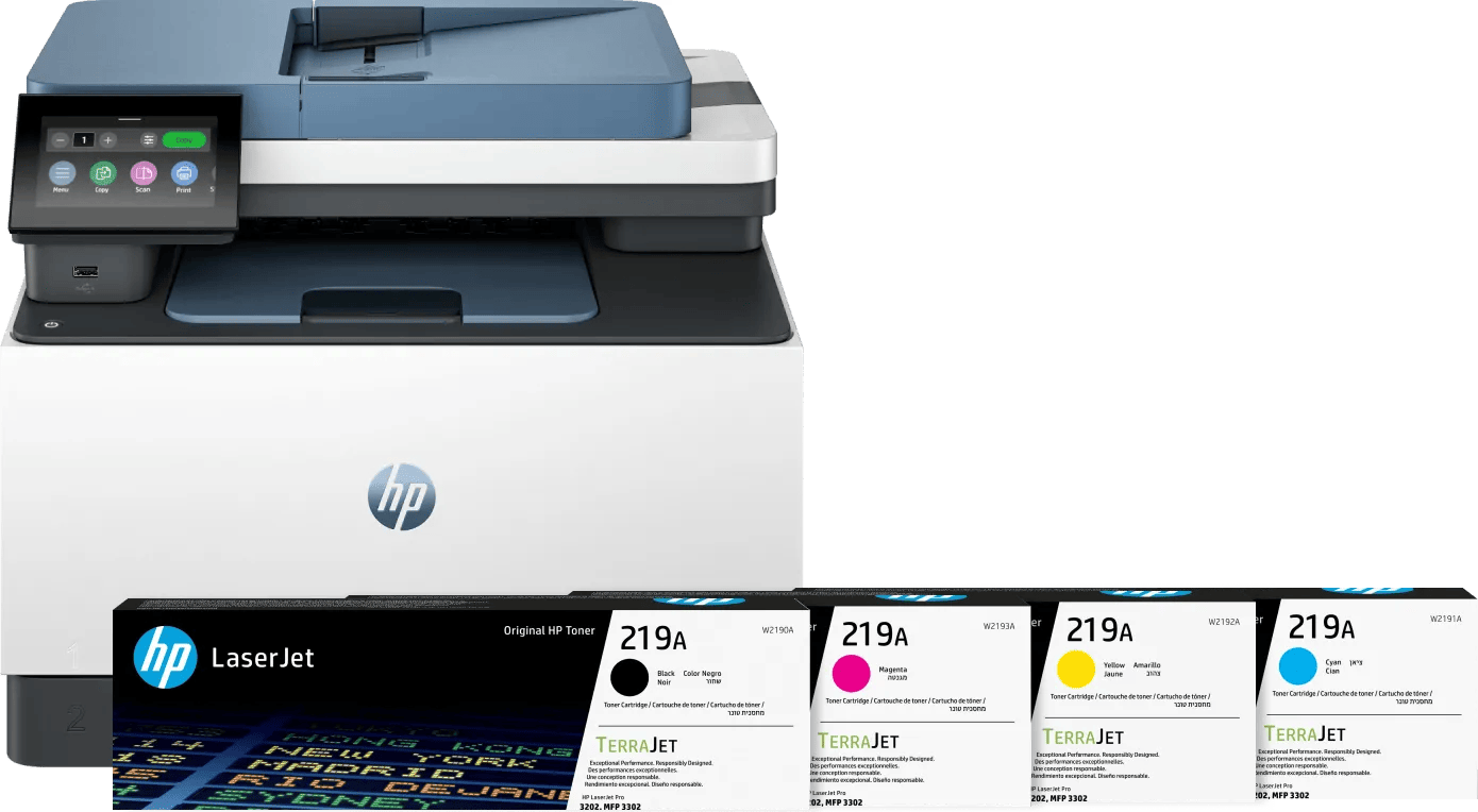 HP Color LaserJet 3302fdw + 1 set extra toners