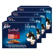 4x Felix Kattenvoer Nat in Gelei Dubbel Zo Lekker Mix Selectie 12 x 85 gr