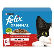 Felix Kattenvoer Nat Original Countryside Selectie in Gelei 12 x 85 gr