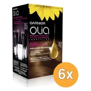6x Garnier Olia Permanente Crèmekleuring 5.3 Licht Goudbruin