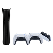PS5 Slim Digital Edition + Covers Zwart + Extra Controller Wit + Oplaadstation