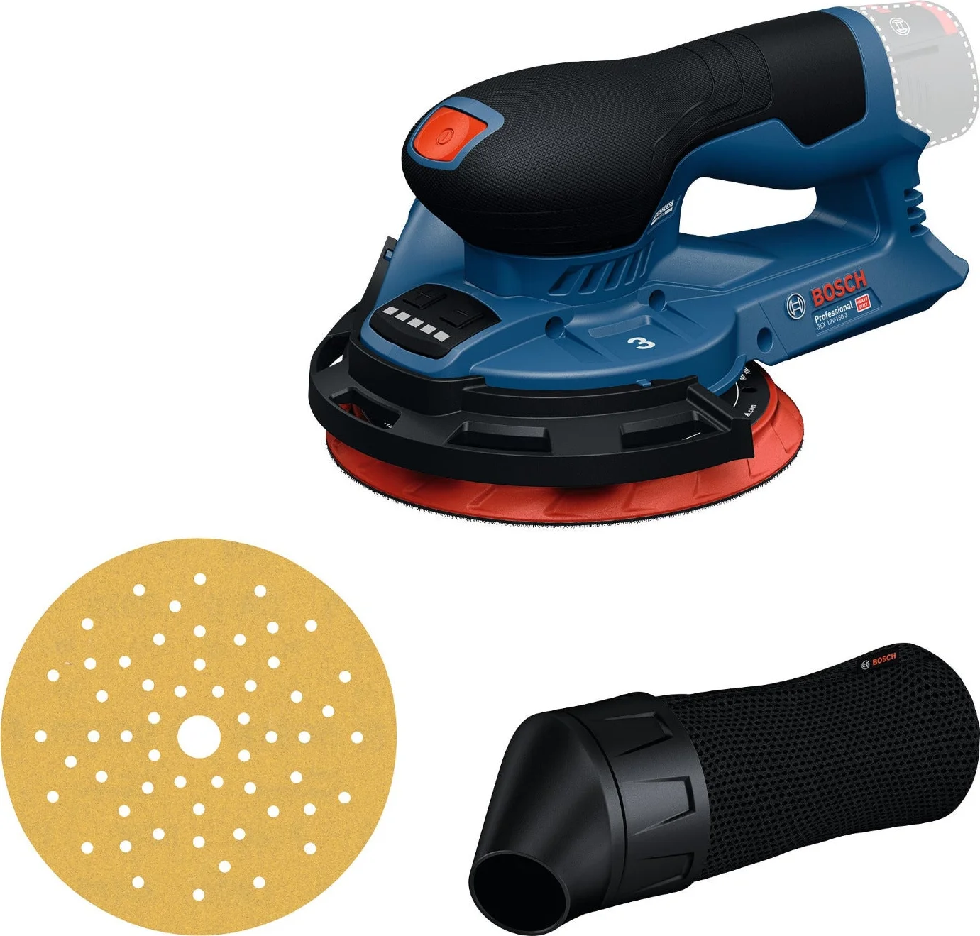 Bosch Professional GEX 12V-150-3 Accu excenterschuurmachine 12V Basic Body - 0601373300