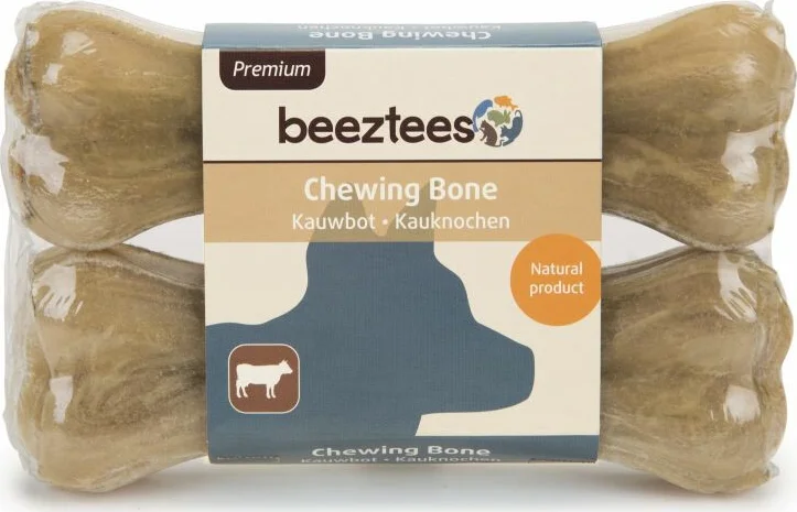 Beeztees Kauwbot Runderhuid 14 cm 2 stuks