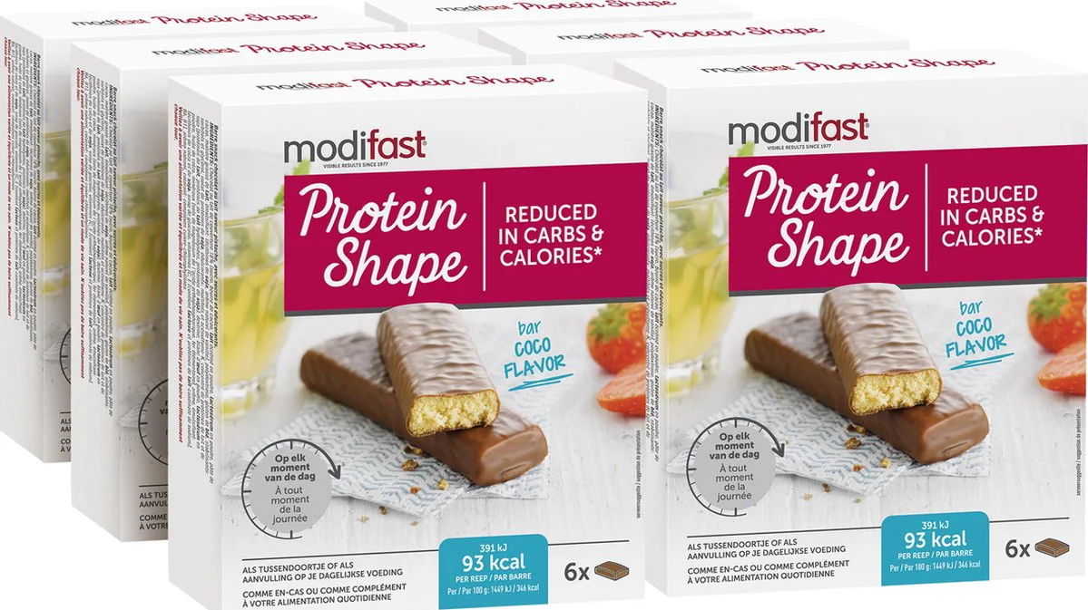 Modifast Protein Shape Reep Chocolade-Kokos 6 x 27 gr