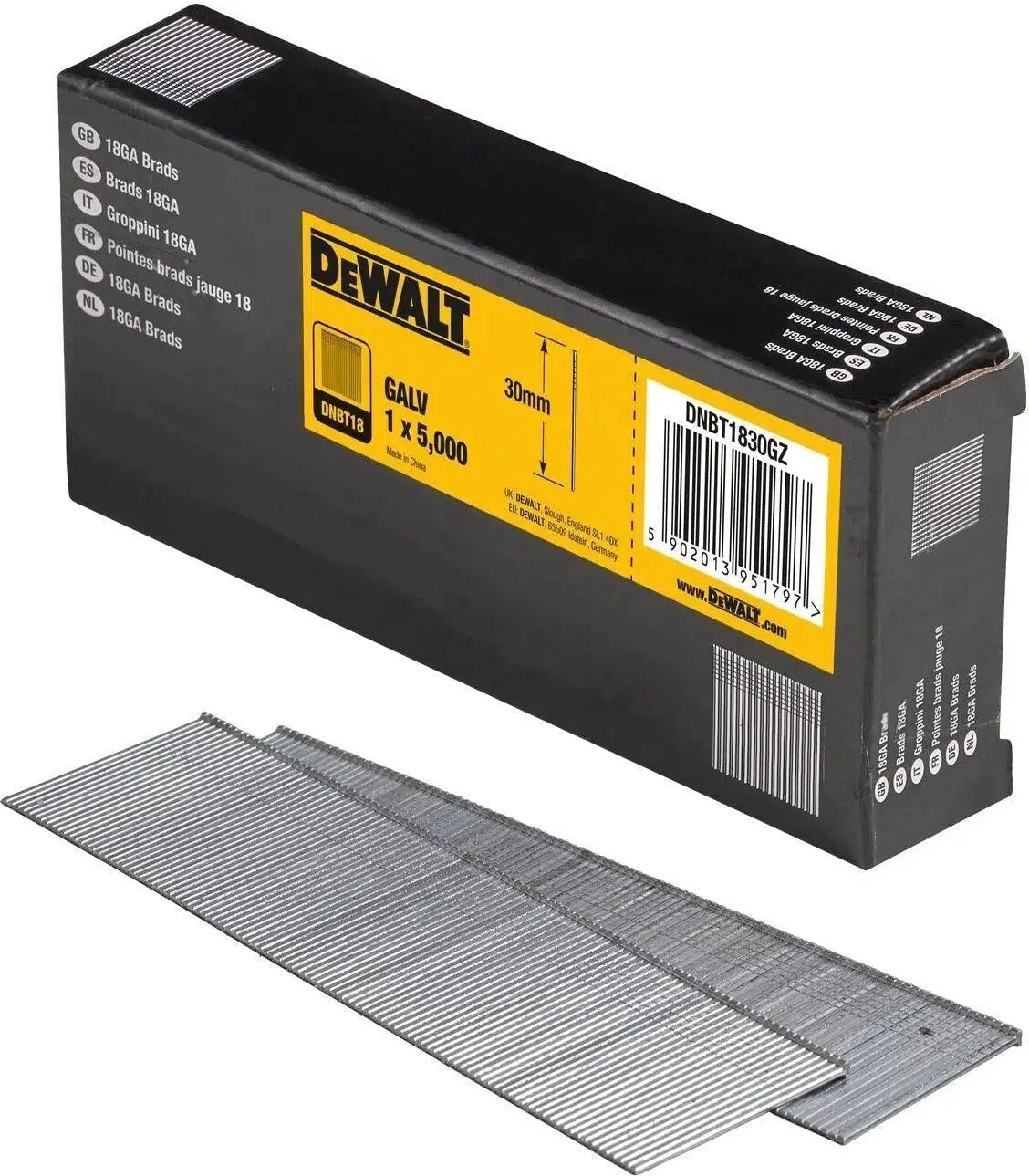DeWALT DNBT1830GZ 1.25x30mm VE=5000 18 Gauge GAL Spijkers