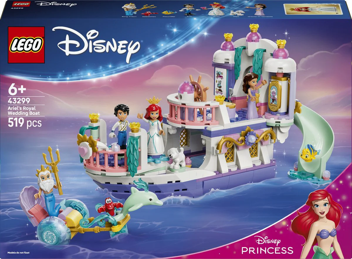 LEGO Disney Ariëls koninklijke trouwboot 43299