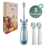 JT Products Sonische Elektrische Baby Tandenborstel Blauw – 1 t/m4 Jaar - Oplaadbaar - Met Timer - 3 Poetsstanden - Peuter - Kind - Waterdicht - Cadeau Baby - Elektrische Tandenborstel Kinderen - Kindertandenborstel - Electrische Tandenborstel