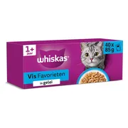 Whiskas 1+ Kattenvoer Natvoer Vis Selectie in Gelei 40 x 85 gr