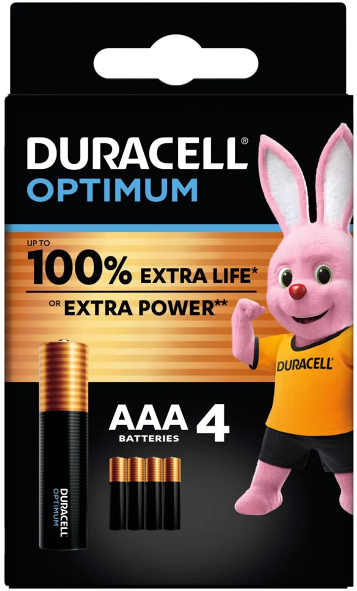 3x Duracell Alkaline Batterijen Optimum AAA 4 stuks