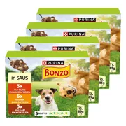4x Bonzo Hondenvoer Nat Pouch in Saus Multipack 12 x 85 gr