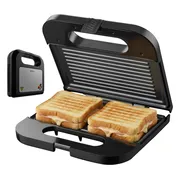 Tomado TGS2001S - Tosti ijzer - Grillapparaat - Tosti apparaat - PFAS vrij – Sandwich maker - 750 watt - 22,5 x 13 cm - Zwart/RVS