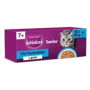 Whiskas 7+ Senior Kattenvoer Natvoer Vis Selectie in Gelei 40 x 85 gr