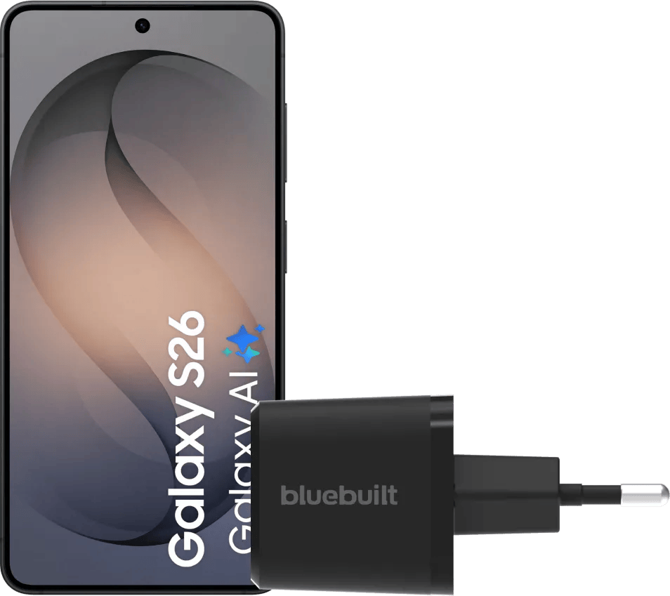 Samsung Galaxy S26 512GB Zwart 5G + BlueBuilt Oplader 65 Watt Zwart